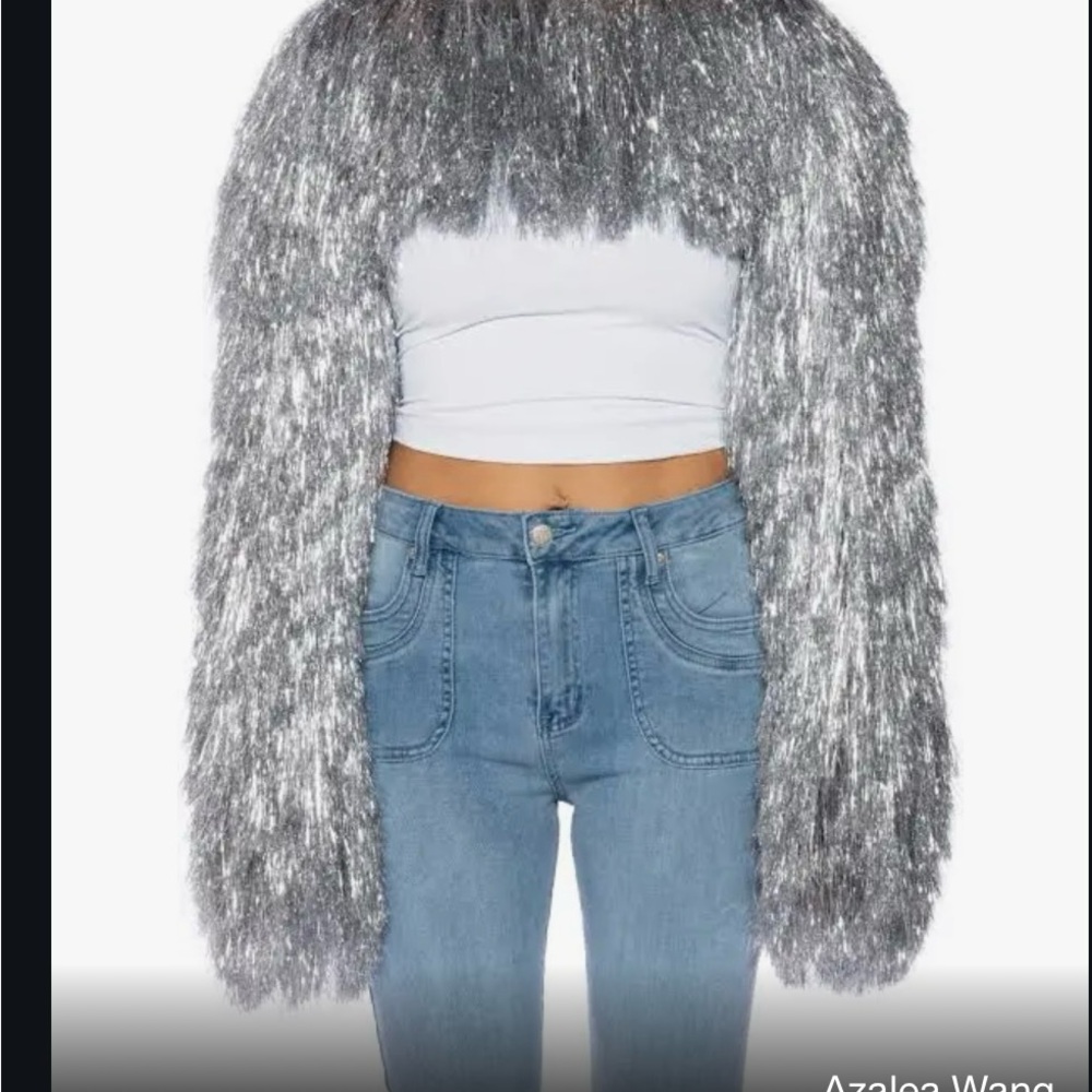 Tinsel shrug, jacket brand, Azalea Wang size extra large